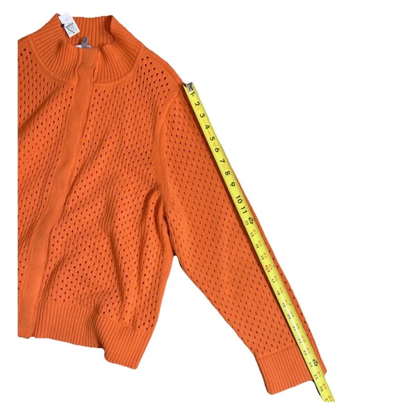 Talbots Womens Orange Cardigan Sweater Jacket Snap Closure 3X Coolmax - Picture 7 of 9